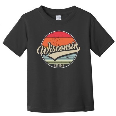 Wisconsin State Est 1849 Retro Vintage Toddler T-Shirt