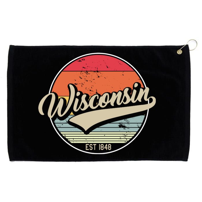 Wisconsin State Est 1849 Retro Vintage Grommeted Golf Towel