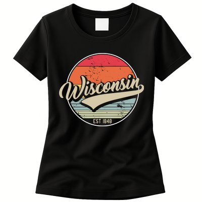 Wisconsin State Est 1849 Retro Vintage Womens T-Shirt