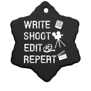 Write Shoot Edit Repeat Ceramic Star Ornament