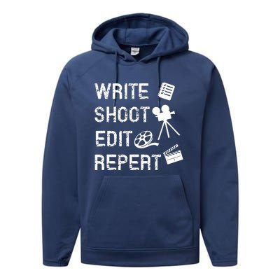 Write Shoot Edit Repeat Performance Fleece Hoodie