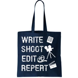 Write Shoot Edit Repeat Tote Bag