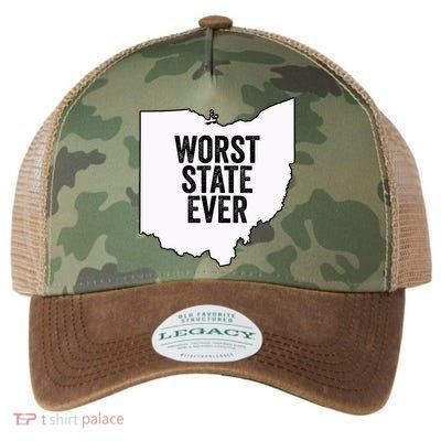 Worst State Ever, Ohio Sucks Gift Legacy Tie Dye Trucker Hat