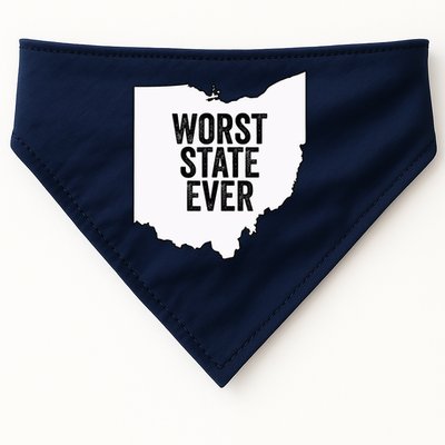 Worst State Ever, Ohio Sucks Gift USA-Made Doggie Bandana