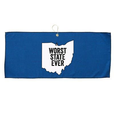 Worst State Ever, Ohio Sucks Gift Large Microfiber Waffle Golf Towel
