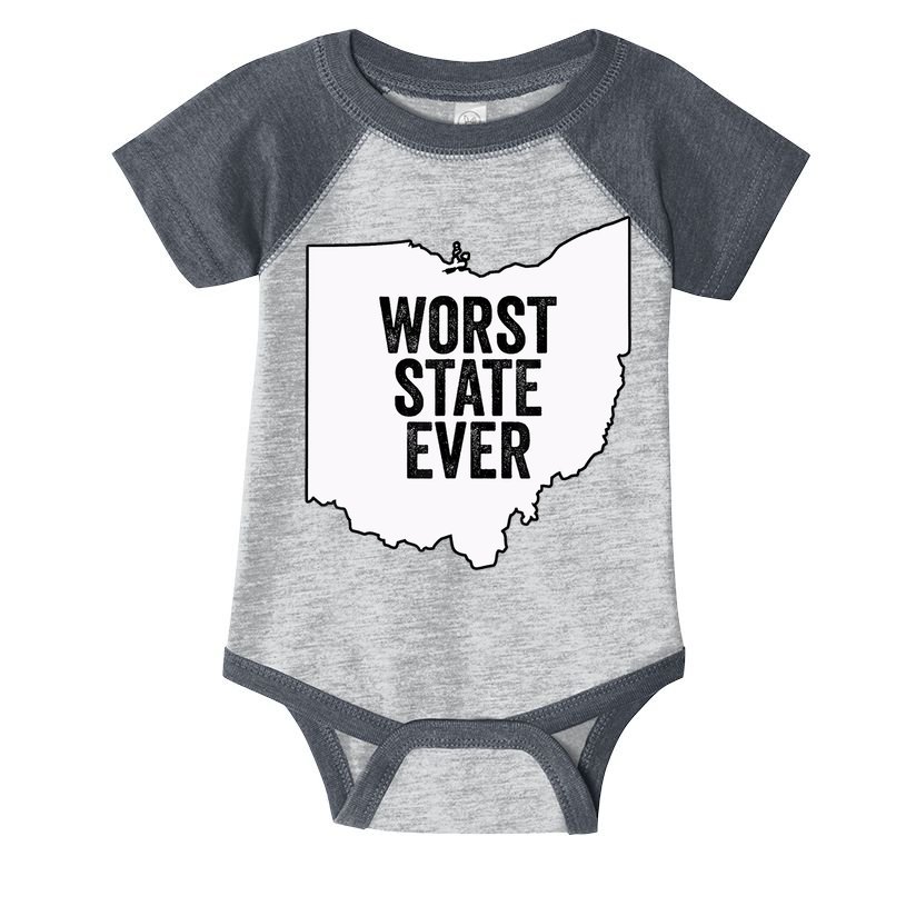 Worst State Ever, Ohio Sucks Gift Infant Baby Jersey Bodysuit