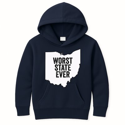 Worst State Ever, Ohio Sucks Gift Kids Hoodie