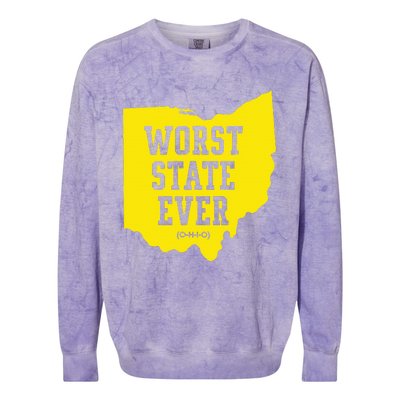 Worst State Ever Ohio Colorblast Crewneck Sweatshirt