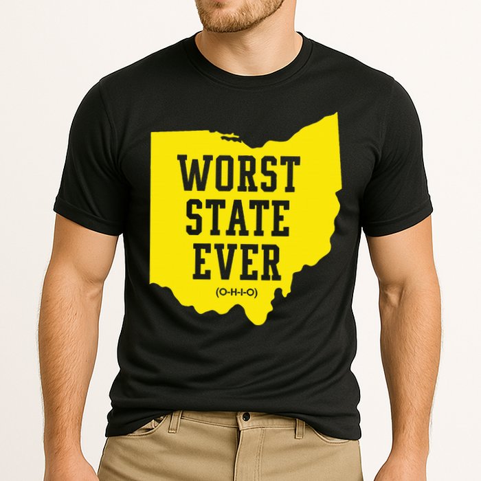 Worst State Ever Ohio Cooling Performance Crew T-Shirt