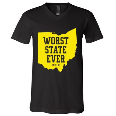 Worst State Ever Ohio V-Neck T-Shirt