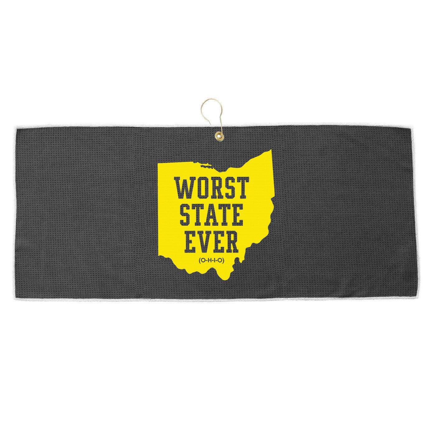 Worst State Ever Ohio Large Microfiber Waffle Golf Towel