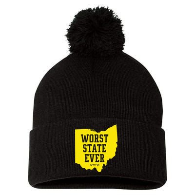 Worst State Ever Ohio Pom Pom 12in Knit Beanie