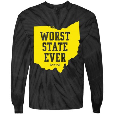 Worst State Ever Ohio Tie-Dye Long Sleeve Shirt