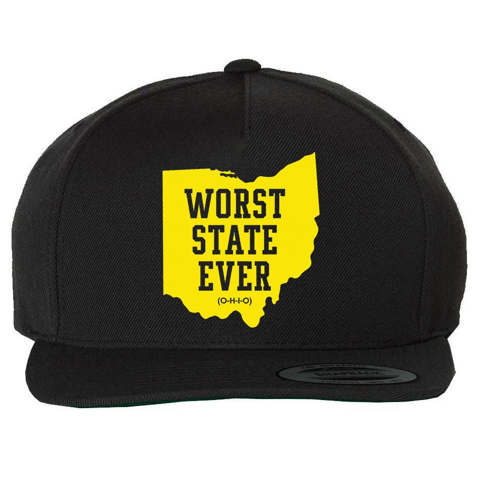 Worst State Ever Ohio Wool Snapback Cap