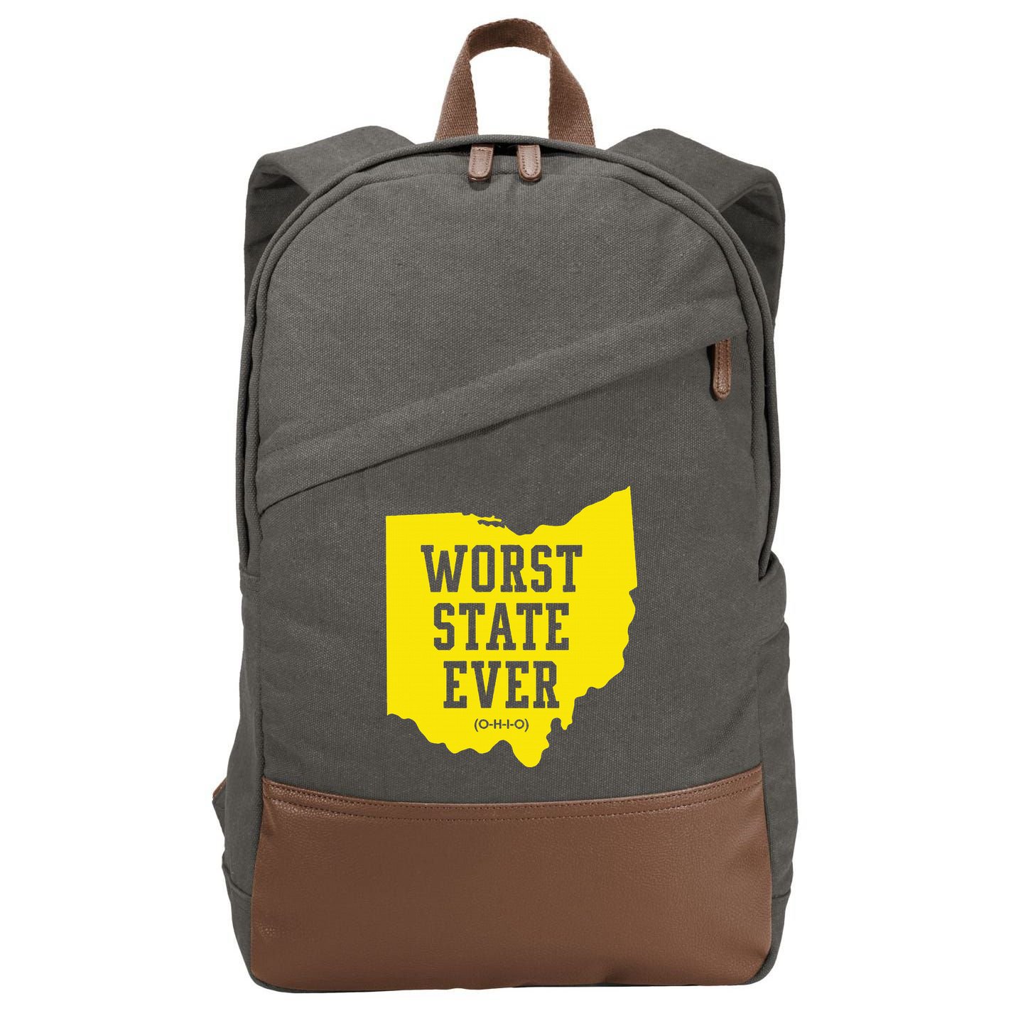 Worst State Ever Ohio Cotton Canvas Backpack