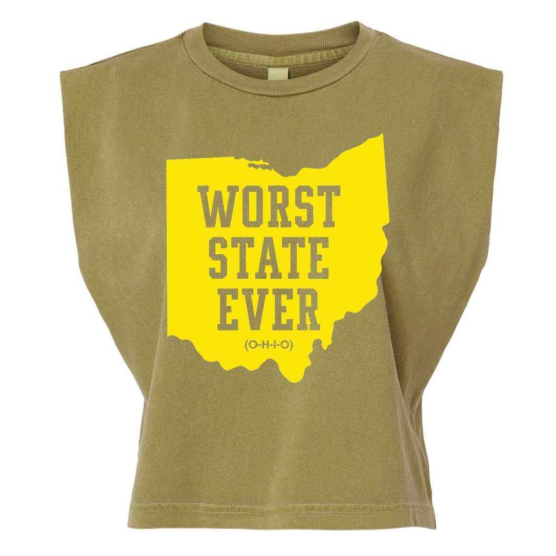 Worst State Ever Ohio Garment-Dyed Women's Muscle Tee