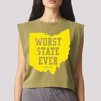 Worst State Ever Ohio Garment-Dyed Women's Muscle Tee