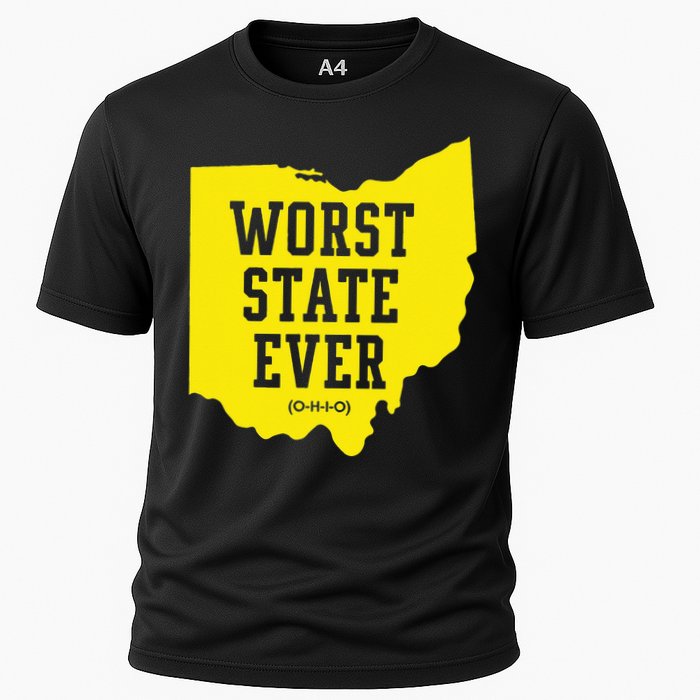 Worst State Ever Ohio Cooling Performance Crew T-Shirt