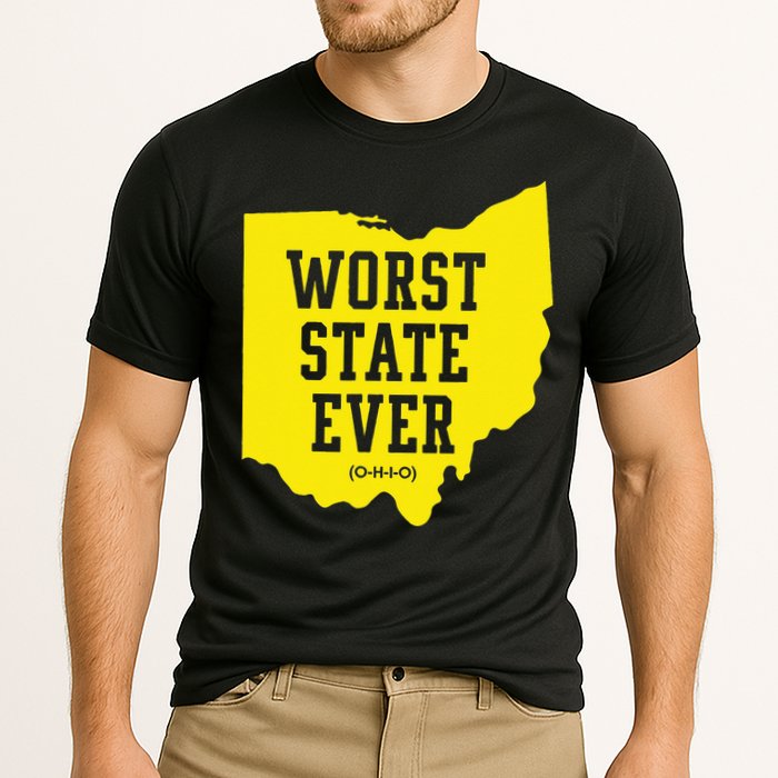 Worst State Ever Ohio Cooling Performance Crew T-Shirt