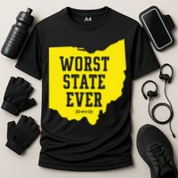 Worst State Ever Ohio Cooling Performance Crew T-Shirt