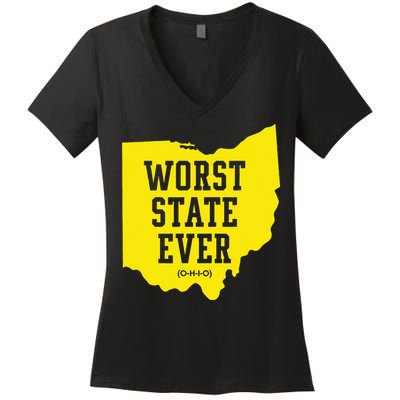 Worst State Ever Ohio Women's V-Neck T-Shirt