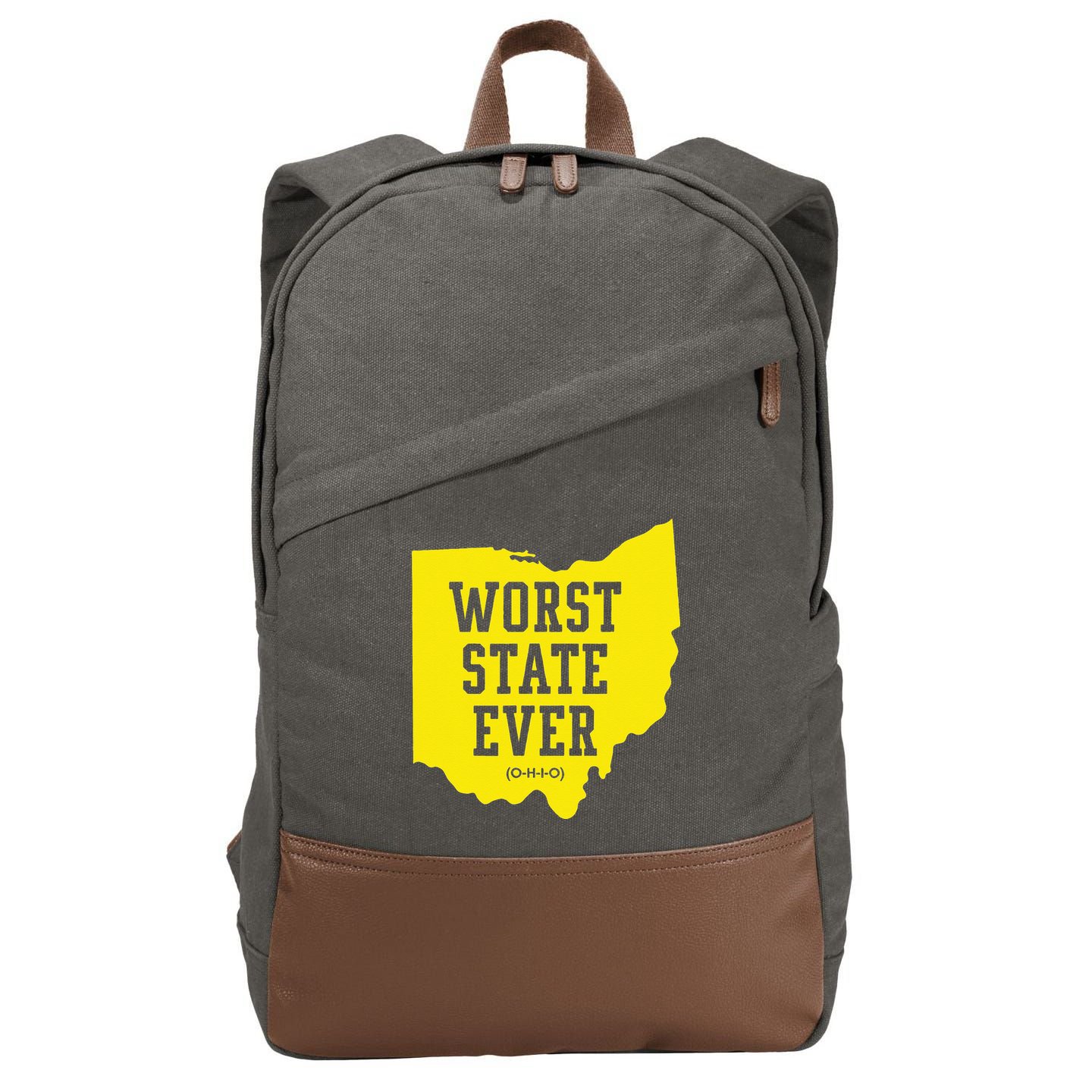 Worst State Ever Ohio Cotton Canvas Backpack