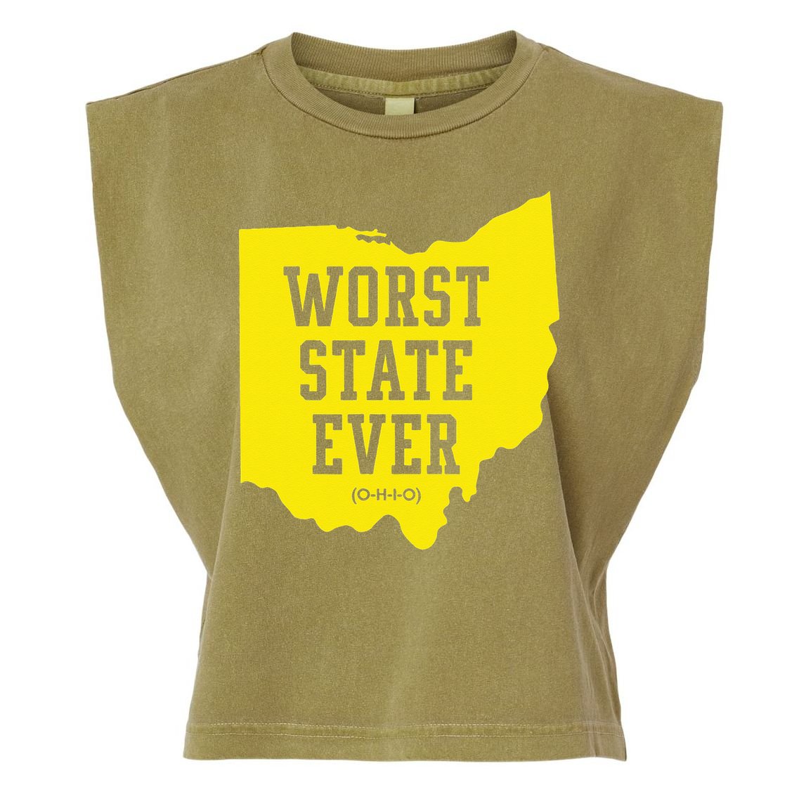 Worst State Ever Ohio Garment-Dyed Women's Muscle Tee