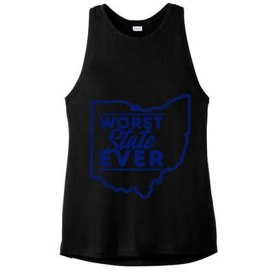Worst State Ever Ohio Funny Gift Ladies PosiCharge Tri-Blend Wicking Tank