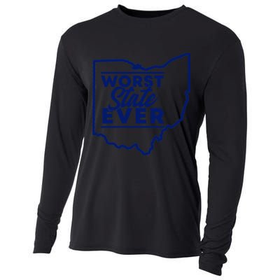 Worst State Ever Ohio Funny Gift Cooling Performance Long Sleeve Crew