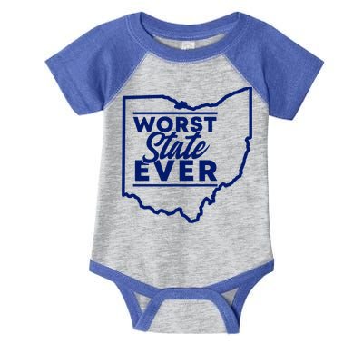 Worst State Ever Ohio Funny Gift Infant Baby Jersey Bodysuit