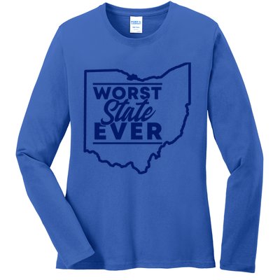 Worst State Ever Ohio Funny Gift Ladies Long Sleeve Shirt