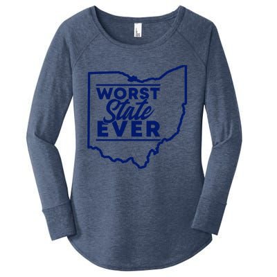 Worst State Ever Ohio Funny Gift Women's Perfect Tri Tunic Long Sleeve Shirt