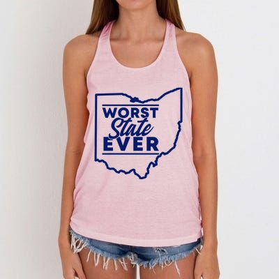 Worst State Ever Ohio Funny Gift Women's Knotted Racerback Tank