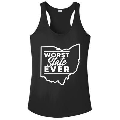 Worst State Ever Ohio Funny Gift Ladies PosiCharge Competitor Racerback Tank