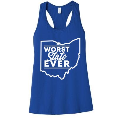 Worst State Ever Ohio Funny Gift Women's Racerback Tank