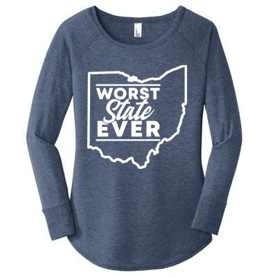 Worst State Ever Ohio Funny Gift Women's Perfect Tri Tunic Long Sleeve Shirt