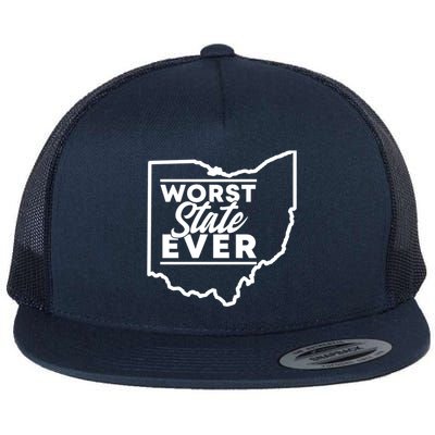 Worst State Ever Ohio Funny Gift Flat Bill Trucker Hat