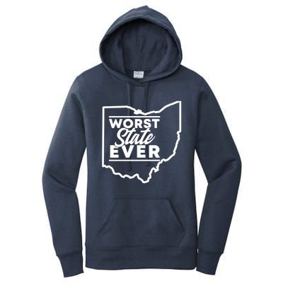 Worst State Ever Ohio Funny Gift Women's Pullover Hoodie