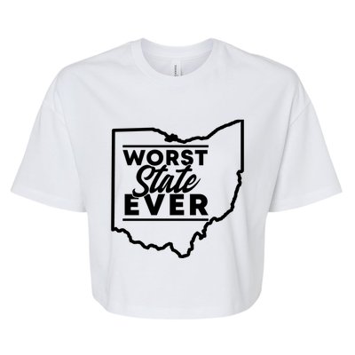 Worst State Ever Ohio Funny Gift Bella+Canvas Jersey Crop Tee