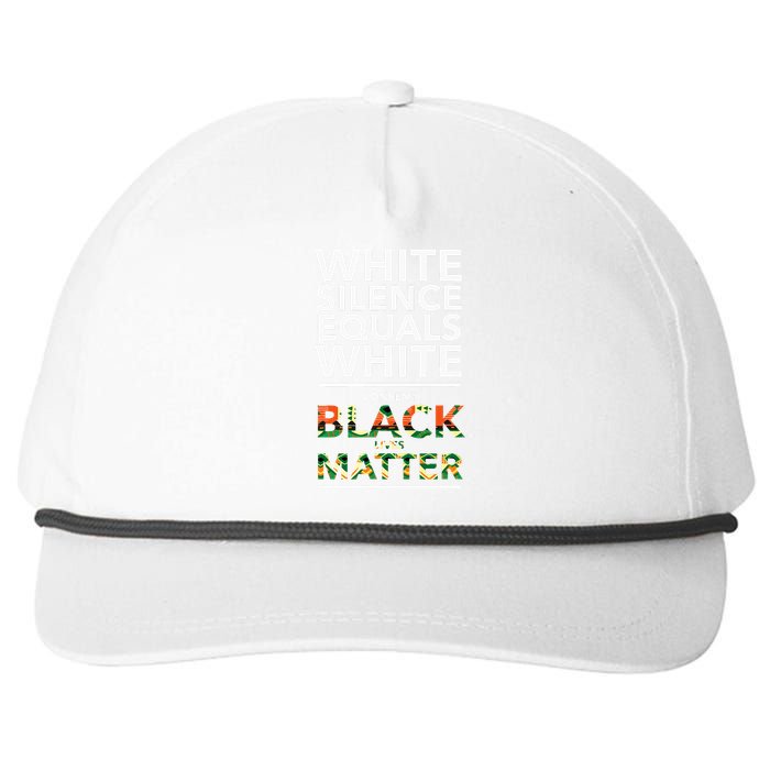 White Silence Equals White Consent Racial Equality Snapback Five-Panel Rope Hat