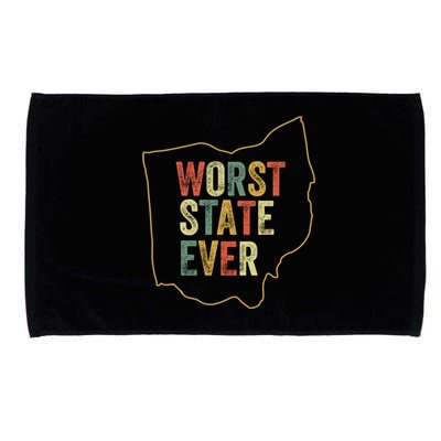 Worst State Ever Ohio Sucks Funny Sports Fan Rivalry Humor Gift Microfiber Hand Towel