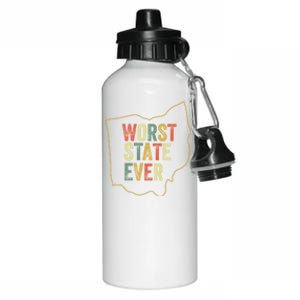 Worst State Ever Ohio Sucks Funny Sports Fan Rivalry Humor Gift Aluminum Water Bottle