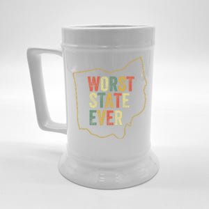 Worst State Ever Ohio Sucks Funny Sports Fan Rivalry Humor Gift Beer Stein