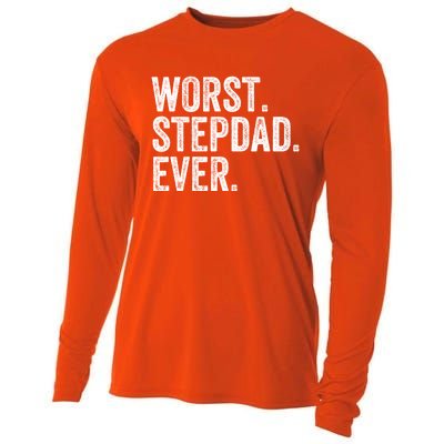 Worst Stepdad Ever Funny Dad Joke FatherS Day Cute Gift Cooling Performance Long Sleeve Crew