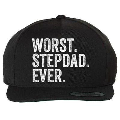 Worst Stepdad Ever Funny Dad Joke FatherS Day Cute Gift Wool Snapback Cap