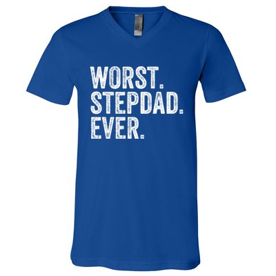 Worst Stepdad Ever Funny Dad Joke FatherS Day Cute Gift V-Neck T-Shirt