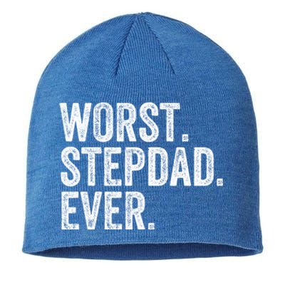 Worst Stepdad Ever Funny Dad Joke FatherS Day Cute Gift Sustainable Beanie