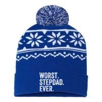 Worst Stepdad Ever Funny Dad Joke FatherS Day Cute Gift USA-Made Snowflake Beanie