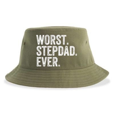 Worst Stepdad Ever Funny Dad Joke FatherS Day Cute Gift Sustainable Bucket Hat