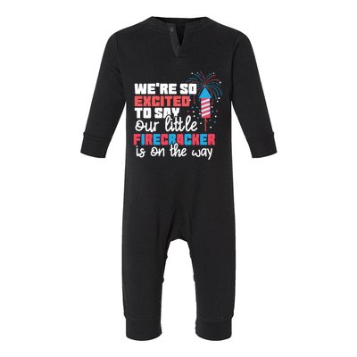 Were So Excited To Say Our Little Firecracker Is On The Way Gift Infant Fleece One Piece